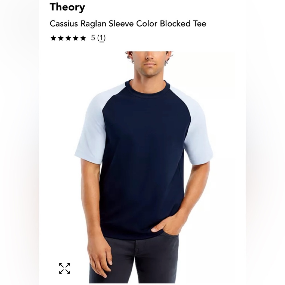 Theory men’s Cassius color block Short Sleeve Tee small